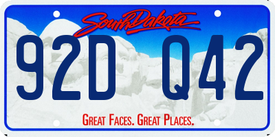 SD license plate 92DQ42