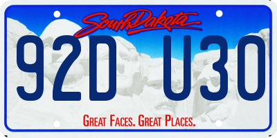 SD license plate 92DU30