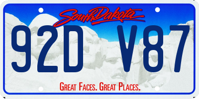 SD license plate 92DV87