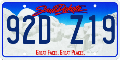 SD license plate 92DZ19
