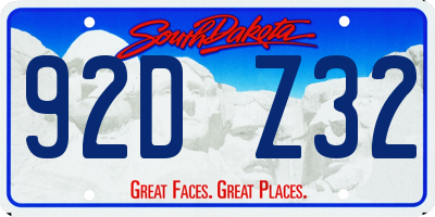 SD license plate 92DZ32