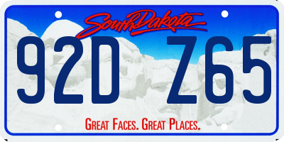 SD license plate 92DZ65