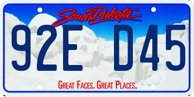 SD license plate 92ED45