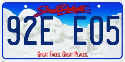 SD license plate 92EE05