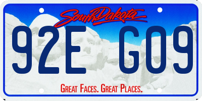 SD license plate 92EG09