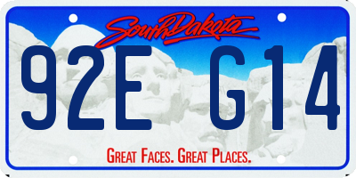 SD license plate 92EG14