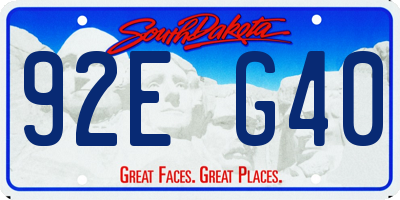 SD license plate 92EG40