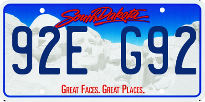 SD license plate 92EG92