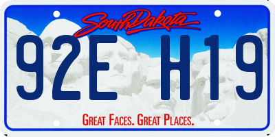 SD license plate 92EH19