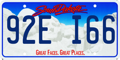SD license plate 92EI66