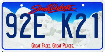 SD license plate 92EK21