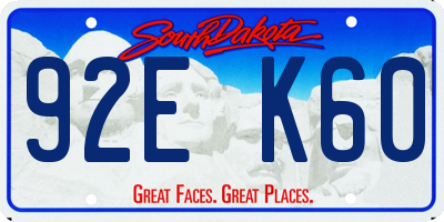 SD license plate 92EK60