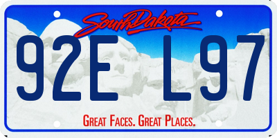 SD license plate 92EL97
