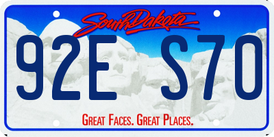 SD license plate 92ES70