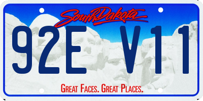 SD license plate 92EV11