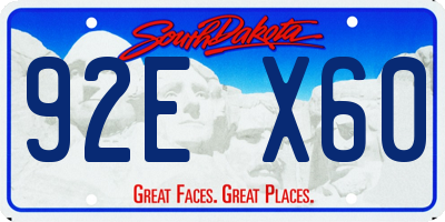 SD license plate 92EX60
