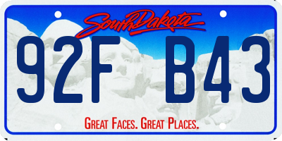 SD license plate 92FB43