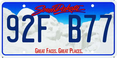 SD license plate 92FB77