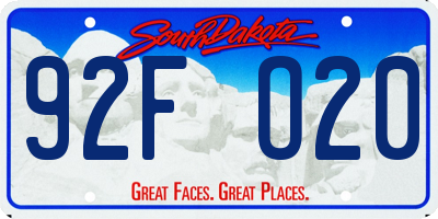 SD license plate 92FO20