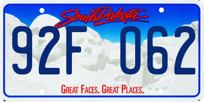 SD license plate 92FO62