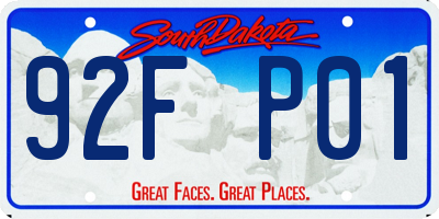 SD license plate 92FP01