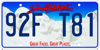 SD license plate 92FT81