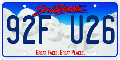 SD license plate 92FU26