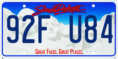 SD license plate 92FU84
