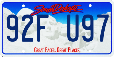 SD license plate 92FU97