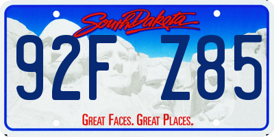 SD license plate 92FZ85