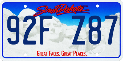 SD license plate 92FZ87