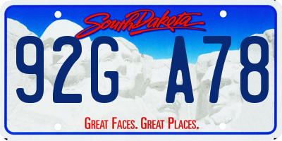 SD license plate 92GA78