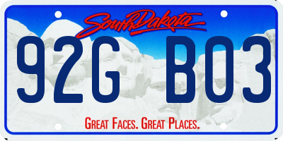 SD license plate 92GB03