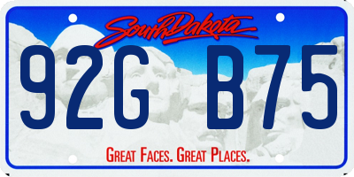 SD license plate 92GB75