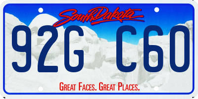 SD license plate 92GC60