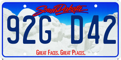 SD license plate 92GD42