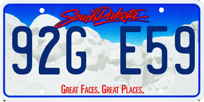 SD license plate 92GE59