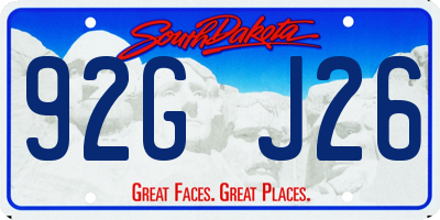 SD license plate 92GJ26