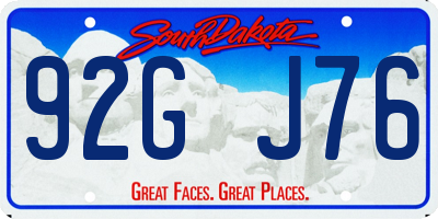 SD license plate 92GJ76
