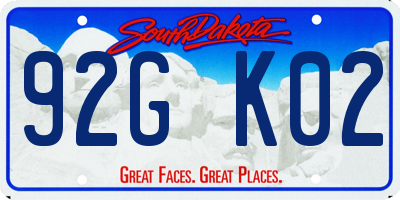 SD license plate 92GK02