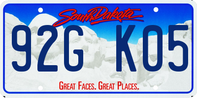 SD license plate 92GK05
