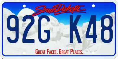 SD license plate 92GK48