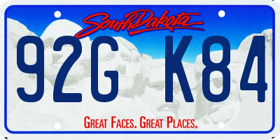 SD license plate 92GK84