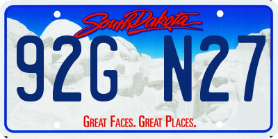 SD license plate 92GN27