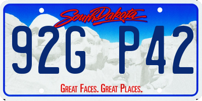 SD license plate 92GP42