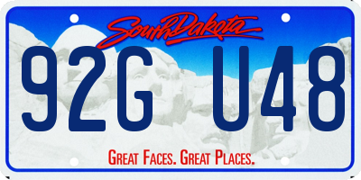 SD license plate 92GU48