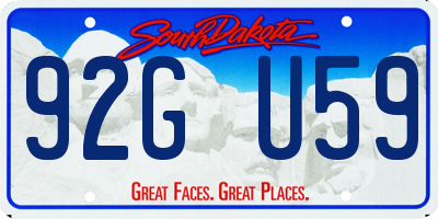 SD license plate 92GU59