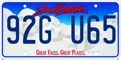 SD license plate 92GU65