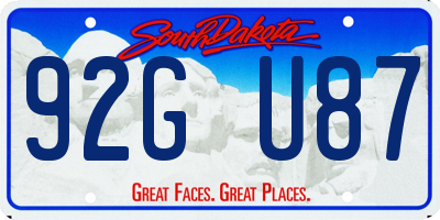 SD license plate 92GU87
