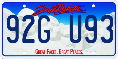 SD license plate 92GU93